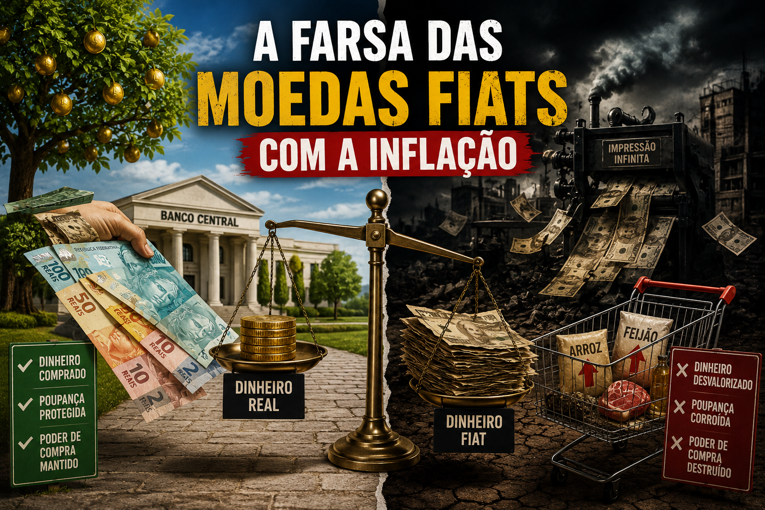 A farsa das moedas fiats com a inflação