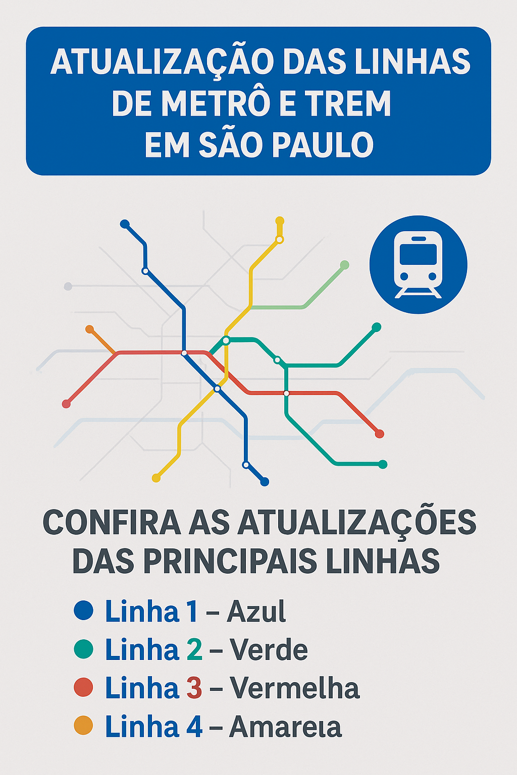 Atualização das Linhas de Metrô e Trem em São Paulo