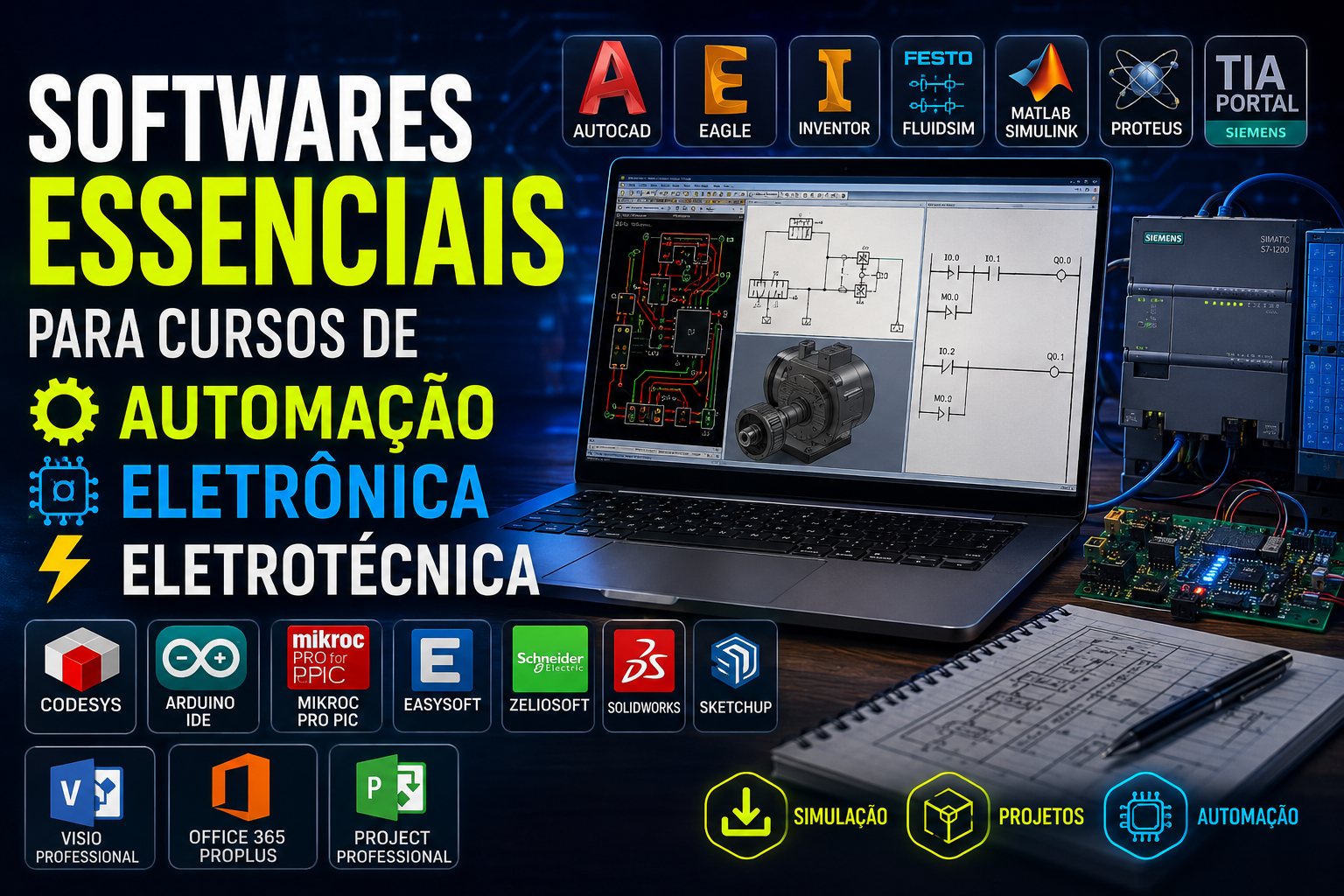 Softwares Essenciais para Cursos de Automação, Eletrônica e Eletrotécnica