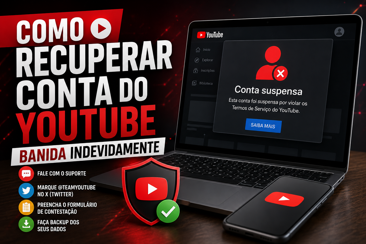 Como recuperar conta do Youtube banida indevidamente