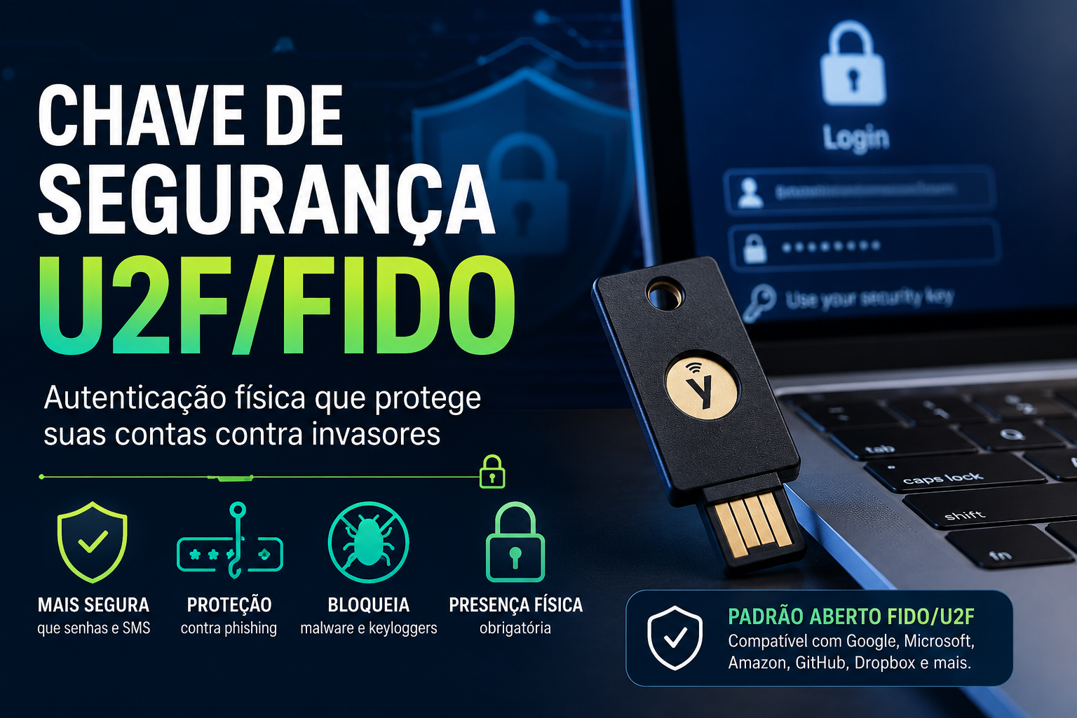 Chave de Segurança U2F/FIDO: O Método Mais Seguro para Proteger Suas Contas Online